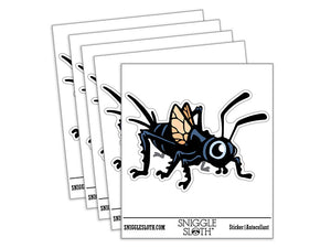 Cute Cartoon Cricket Bug Insect Waterproof Vinyl Phone Tablet Laptop Water Bottle Car Window Bumper Decal Sticker Set - 5 Pack
