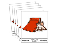 Cute Mouse Hiding Under a Book Waterproof Vinyl Phone Tablet Laptop Water Bottle Car Window Bumper Decal Sticker Set - 5 Pack