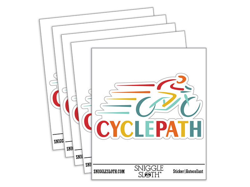 Cyclepath Bike Riding Cycling Waterproof Vinyl Phone Tablet Laptop Water Bottle Car Window Bumper Decal Sticker Set - 5 Pack