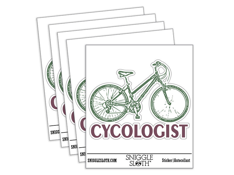 Cycologist Bike Cycling Waterproof Vinyl Phone Tablet Laptop Water Bottle Car Window Bumper Decal Sticker Set - 5 Pack