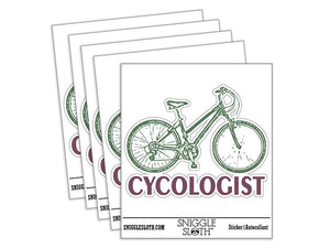 Cycologist Bike Cycling Waterproof Vinyl Phone Tablet Laptop Water Bottle Car Window Bumper Decal Sticker Set - 5 Pack