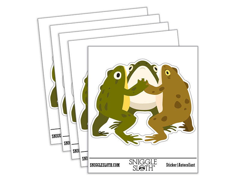 Dancing Frogs Toads Circle Waterproof Vinyl Phone Tablet Laptop Water Bottle Car Window Bumper Decal Sticker Set - 5 Pack