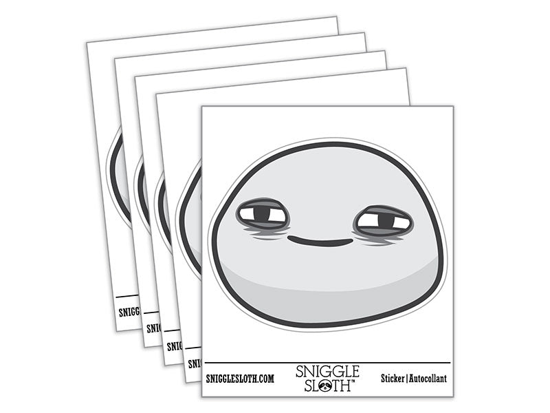 Depressed Sad Tired Exhausted Smiley Face Waterproof Vinyl Phone Tablet Laptop Water Bottle Car Window Bumper Decal Sticker Set - 5 Pack