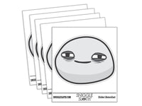 Depressed Sad Tired Exhausted Smiley Face Waterproof Vinyl Phone Tablet Laptop Water Bottle Car Window Bumper Decal Sticker Set - 5 Pack