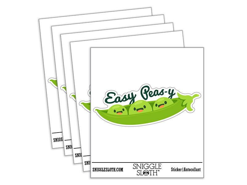 Easy Peas-y Peas Vegetable Compliment Grocery Waterproof Vinyl Phone Tablet Laptop Water Bottle Car Window Bumper Decal Sticker Set - 5 Pack