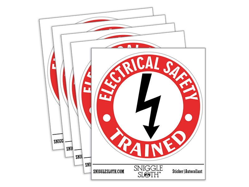 Electrical Safety Trained Professional Electrician Waterproof Vinyl Phone Tablet Laptop Water Bottle Car Window Bumper Decal Sticker Set - 5 Pack