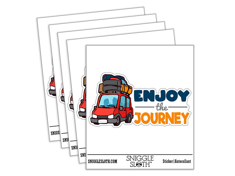 Enjoy the Journey Vacation Road Trip Car Luggage Waterproof Vinyl Phone Tablet Laptop Water Bottle Car Window Bumper Decal Sticker Set - 5 Pack