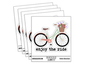 Enjoy the Ride Bike Ride Cycling Waterproof Vinyl Phone Tablet Laptop Water Bottle Car Window Bumper Decal Sticker Set - 5 Pack