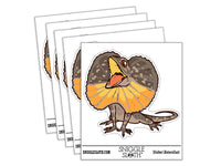 Excited Frilled Lizard Dragon Reptile Waterproof Vinyl Phone Tablet Laptop Water Bottle Car Window Bumper Decal Sticker Set - 5 Pack