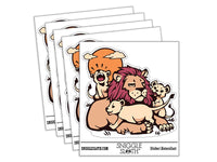 Father Lion with Pride Cubs Waterproof Vinyl Phone Tablet Laptop Water Bottle Car Window Bumper Decal Sticker Set - 5 Pack