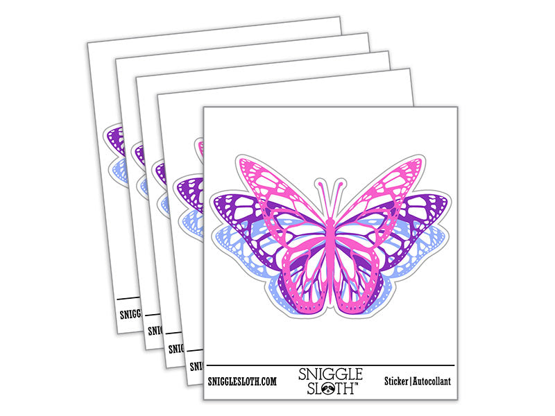 Flapping Butterfly Wings Flying Waterproof Vinyl Phone Tablet Laptop Water Bottle Car Window Bumper Decal Sticker Set - 5 Pack