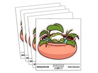 Flourishing Moisturized Happy Frog In Clay Jar Waterproof Vinyl Phone Tablet Laptop Water Bottle Car Window Bumper Decal Sticker Set - 5 Pack