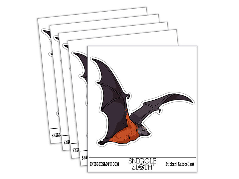 Flying Fox Giant Fruit Bat Waterproof Vinyl Phone Tablet Laptop Water Bottle Car Window Bumper Decal Sticker Set - 5 Pack