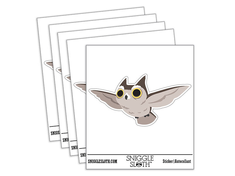 Focused Horned Owl Flying Bird Waterproof Vinyl Phone Tablet Laptop Water Bottle Car Window Bumper Decal Sticker Set - 5 Pack