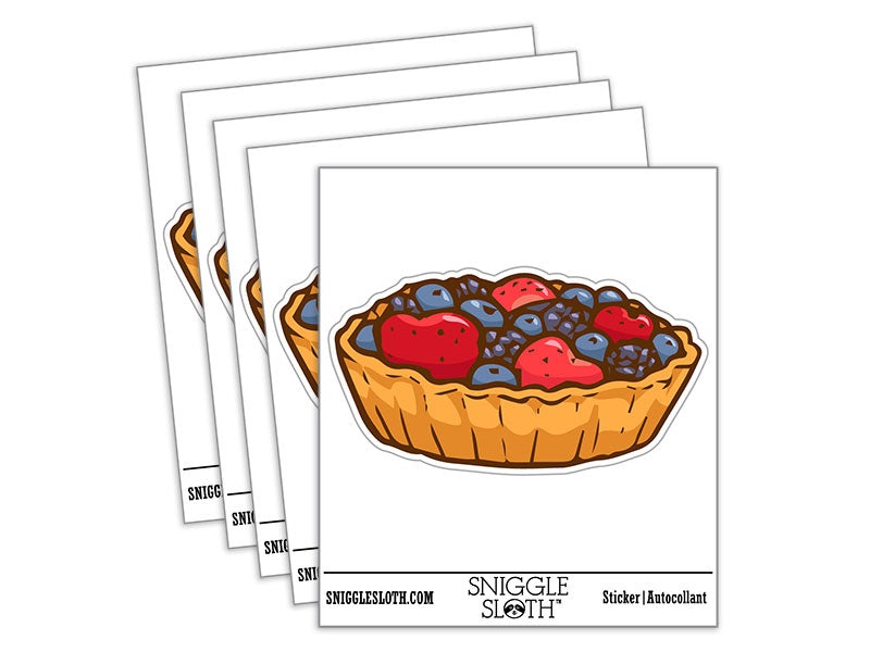 Fruit Tart Dessert Pastry Fruits Berries Waterproof Vinyl Phone Tablet Laptop Water Bottle Car Window Bumper Decal Sticker Set - 5 Pack