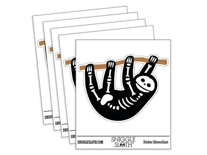 Hanging Sloth Skeleton Waterproof Vinyl Phone Tablet Laptop Water Bottle Car Window Bumper Decal Sticker Set - 5 Pack
