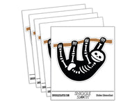 Hanging Sloth Skeleton Waterproof Vinyl Phone Tablet Laptop Water Bottle Car Window Bumper Decal Sticker Set - 5 Pack