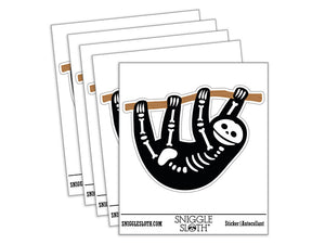 Hanging Sloth Skeleton Waterproof Vinyl Phone Tablet Laptop Water Bottle Car Window Bumper Decal Sticker Set - 5 Pack