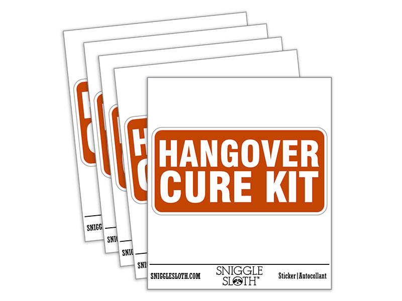 Hangover Cure Kit Waterproof Vinyl Phone Tablet Laptop Water Bottle Car Window Bumper Decal Sticker Set - 5 Pack