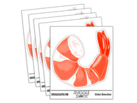 Headless Cooked Cocktail Shrimp Prawn Waterproof Vinyl Phone Tablet Laptop Water Bottle Car Window Bumper Decal Sticker Set - 5 Pack