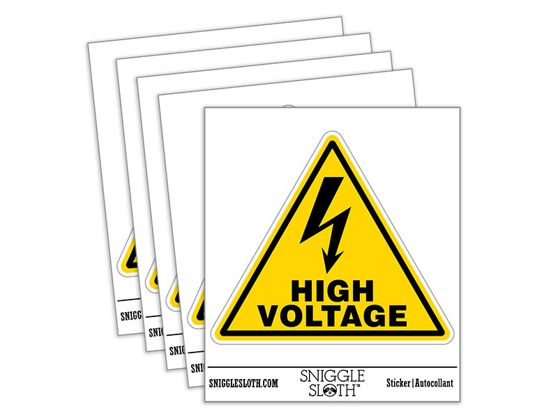 High Voltage Electricity Danger Shock Sign Waterproof Vinyl Phone Tablet Laptop Water Bottle Car Window Bumper Decal Sticker Set - 5 Pack