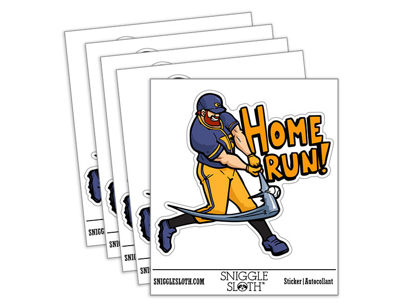 Home Run Baseball Batter Sports Waterproof Vinyl Phone Tablet Laptop Water Bottle Car Window Bumper Decal Sticker Set - 5 Pack