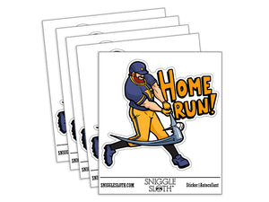 Home Run Baseball Batter Sports Waterproof Vinyl Phone Tablet Laptop Water Bottle Car Window Bumper Decal Sticker Set - 5 Pack