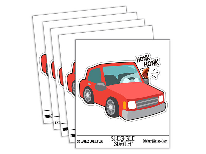 Honk Honk Angry Goose In Car Waterproof Vinyl Phone Tablet Laptop Water Bottle Car Window Bumper Decal Sticker Set - 5 Pack