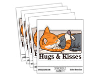 Hugs and Kisses Snuggling Cats Cuddling Waterproof Vinyl Phone Tablet Laptop Water Bottle Car Window Bumper Decal Sticker Set - 5 Pack