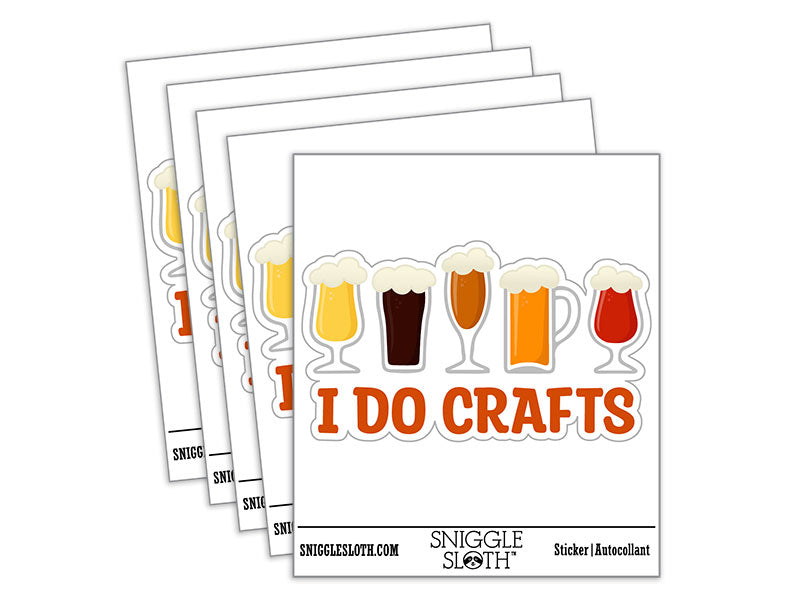 I do Crafts Beer Waterproof Vinyl Phone Tablet Laptop Water Bottle Car Window Bumper Decal Sticker Set - 5 Pack