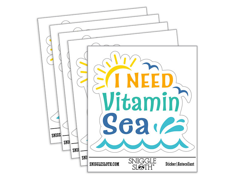 I Need Vitamin Sea Waterproof Vinyl Phone Tablet Laptop Water Bottle Car Window Bumper Decal Sticker Set - 5 Pack