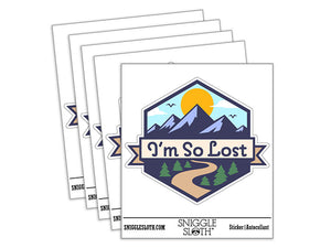 I'm So Lost Travel Adventure Funny Mountain Hiking Waterproof Vinyl Phone Tablet Laptop Water Bottle Car Window Bumper Decal Sticker Set - 5 Pack