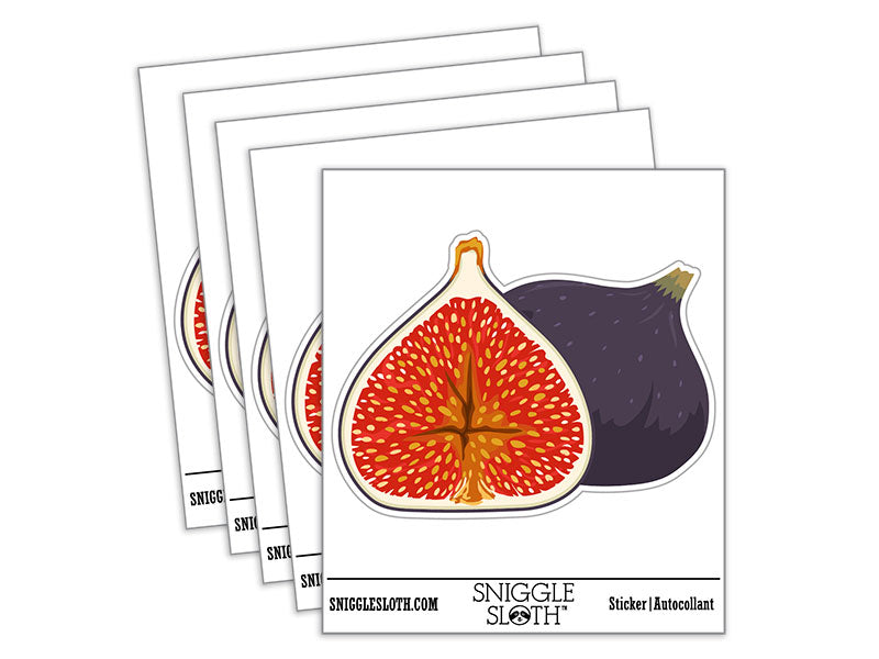 Juicy Open Fig Fruit Seeds Waterproof Vinyl Phone Tablet Laptop Water Bottle Car Window Bumper Decal Sticker Set - 5 Pack