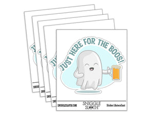 Just Here For the Boos Booze Drinking Ghost Waterproof Vinyl Phone Tablet Laptop Water Bottle Car Window Bumper Decal Sticker Set - 5 Pack