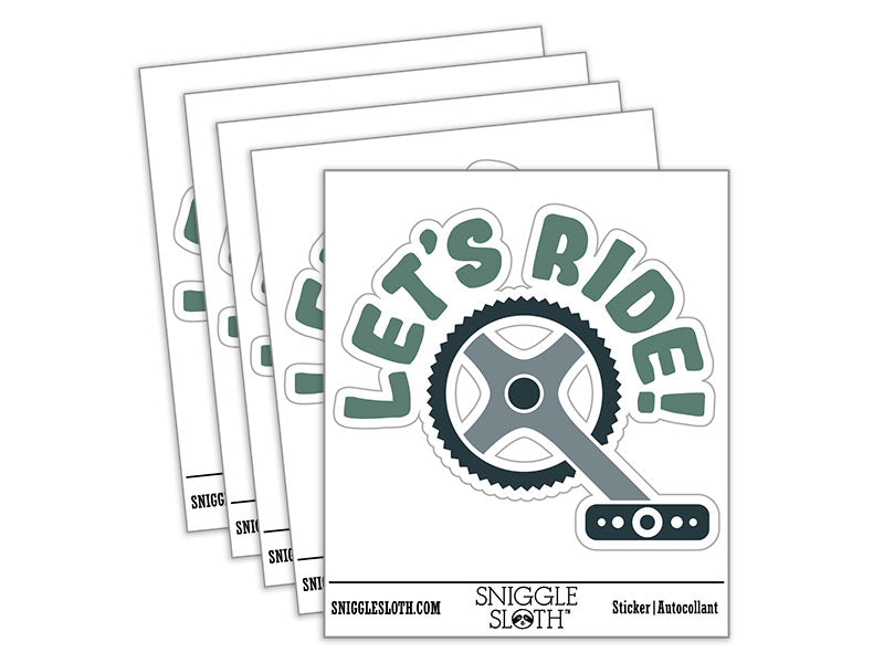 Let's Ride Bike Cycling Waterproof Vinyl Phone Tablet Laptop Water Bottle Car Window Bumper Decal Sticker Set - 5 Pack