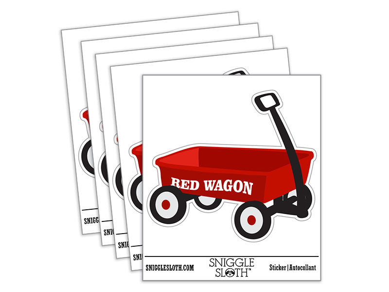 Little Red Wagon Waterproof Vinyl Phone Tablet Laptop Water Bottle Car Window Bumper Decal Sticker Set - 5 Pack