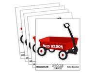 Little Red Wagon Waterproof Vinyl Phone Tablet Laptop Water Bottle Car Window Bumper Decal Sticker Set - 5 Pack
