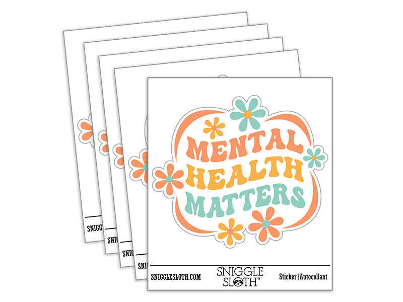 Mental Health Matters Waterproof Vinyl Phone Tablet Laptop Water Bottle Car Window Bumper Decal Sticker Set - 5 Pack