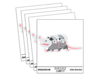 Mother Opossum with Babies on Back Waterproof Vinyl Phone Tablet Laptop Water Bottle Car Window Bumper Decal Sticker Set - 5 Pack