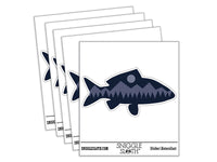 Mountain Scene Fish Silhouette Waterproof Vinyl Phone Tablet Laptop Water Bottle Car Window Bumper Decal Sticker Set - 5 Pack
