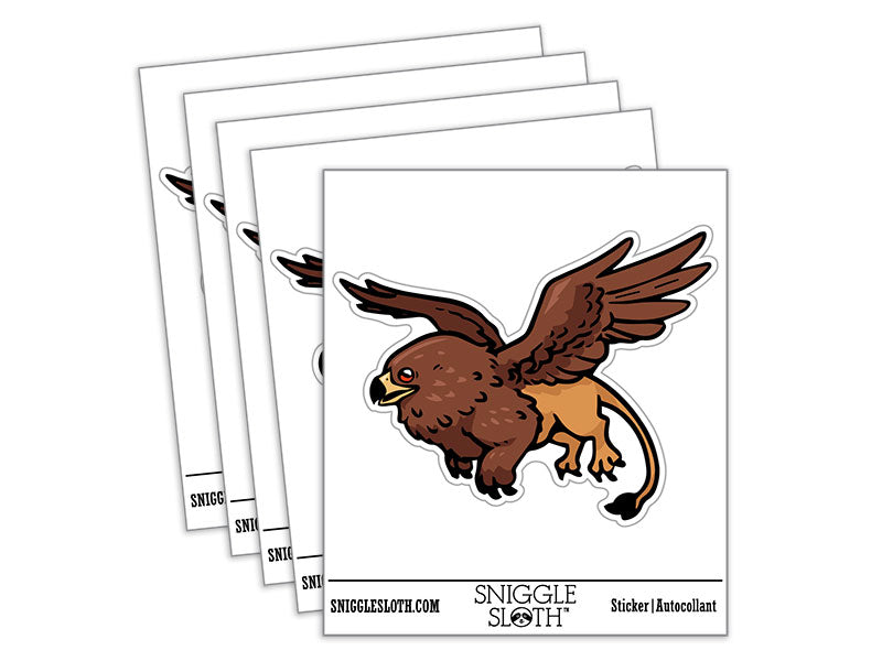 Mythical Griffin Gryphon Creature in Flight Waterproof Vinyl Phone Tablet Laptop Water Bottle Car Window Bumper Decal Sticker Set - 5 Pack