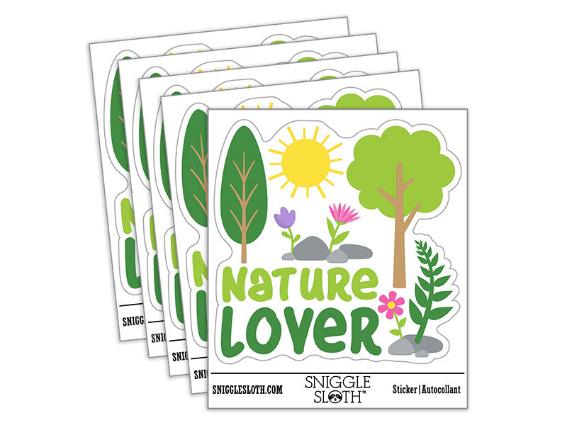 Nature Lover Waterproof Vinyl Phone Tablet Laptop Water Bottle Car Window Bumper Decal Sticker Set - 5 Pack