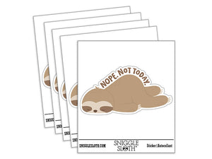 Nope Not Today Sloth Waterproof Vinyl Phone Tablet Laptop Water Bottle Car Window Bumper Decal Sticker Set - 5 Pack