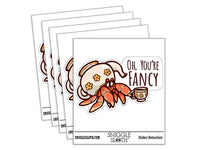 Oh You're Fancy Hermit Crab Teapot Teacup Waterproof Vinyl Phone Tablet Laptop Water Bottle Car Window Bumper Decal Sticker Set - 5 Pack