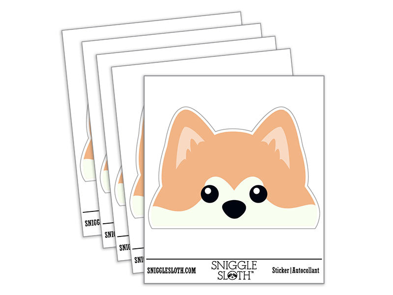 Peeking Akita Inu Dog Waterproof Vinyl Phone Tablet Laptop Water Bottle Car Window Bumper Decal Sticker Set - 5 Pack