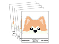 Peeking Akita Inu Dog Waterproof Vinyl Phone Tablet Laptop Water Bottle Car Window Bumper Decal Sticker Set - 5 Pack