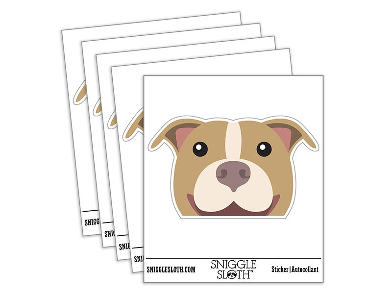 Peeking American Pitbull Terrier Dog Waterproof Vinyl Phone Tablet Laptop Water Bottle Car Window Bumper Decal Sticker Set - 5 Pack
