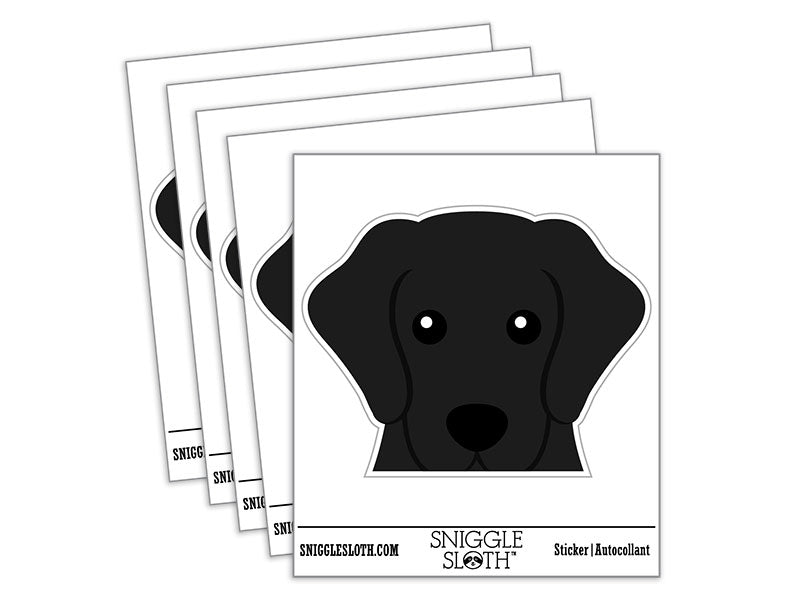 Peeking Black Labrador Retiever Dog Waterproof Vinyl Phone Tablet Laptop Water Bottle Car Window Bumper Decal Sticker Set - 5 Pack