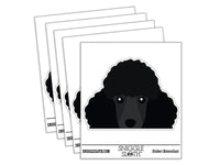 Peeking Black Poodle Dog Waterproof Vinyl Phone Tablet Laptop Water Bottle Car Window Bumper Decal Sticker Set - 5 Pack