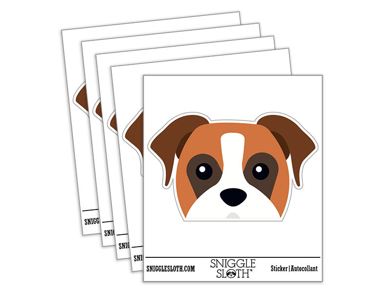 Peeking Boxer Dog Waterproof Vinyl Phone Tablet Laptop Water Bottle Car Window Bumper Decal Sticker Set - 5 Pack